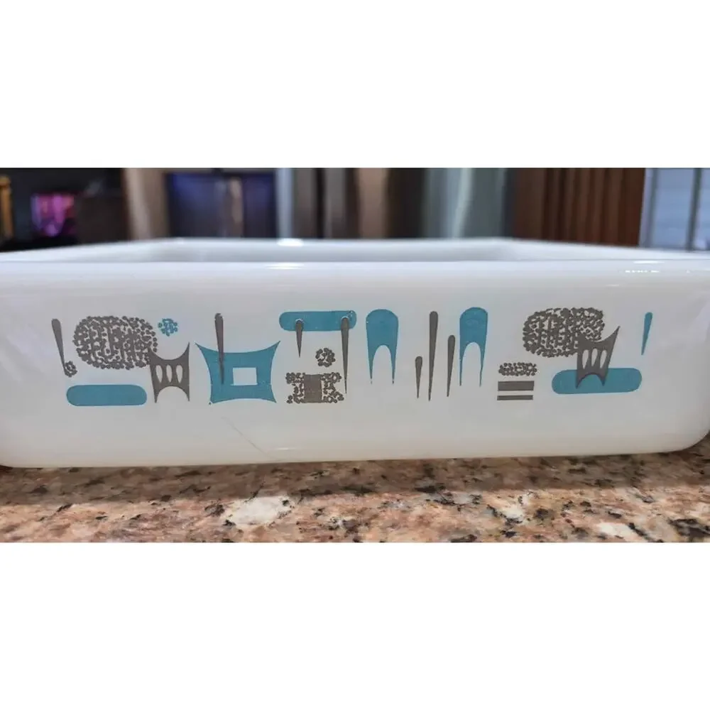 MCM Atomic Blue Heaven Square Baker Brownie Pan 8 x 8 EUC